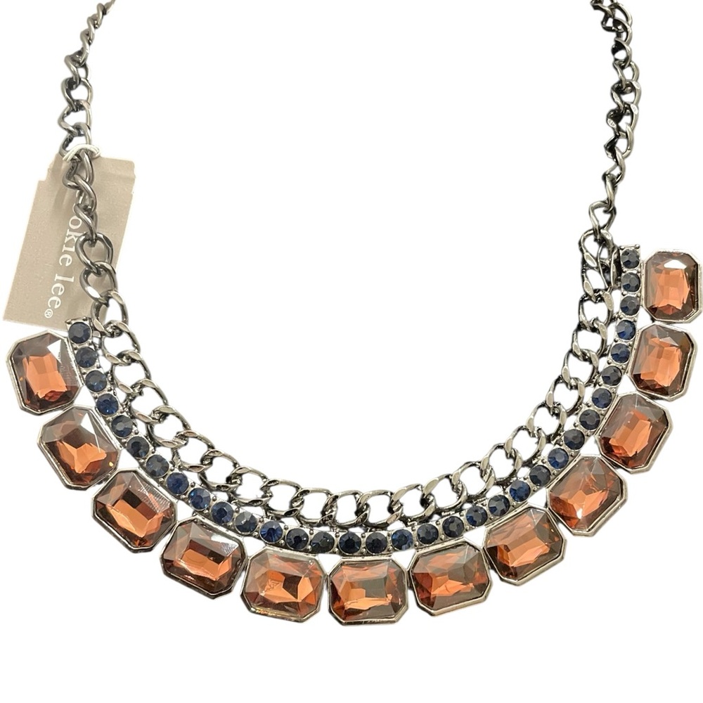 Cookie Lee Black and Brown Gem Necklace